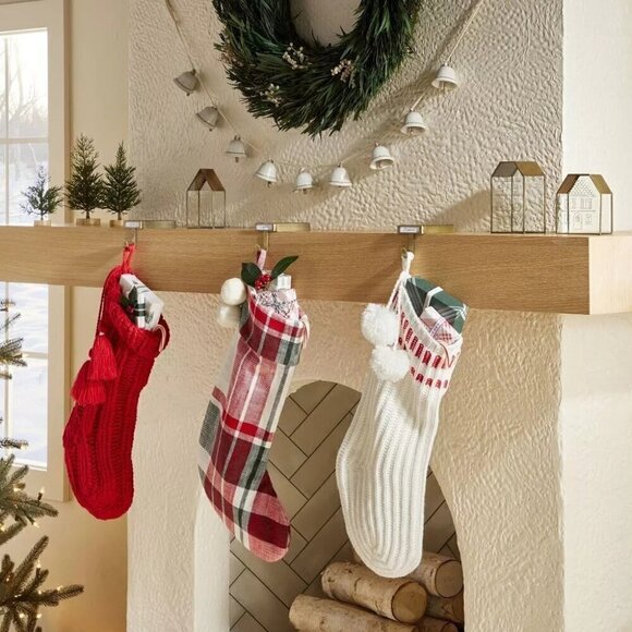 Hearth & Hand with Magnolia 3.75' Decorative Ceramic Bell Christmas Garland Crea - Picture 2 of 4